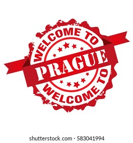 Welcome to  Prague stamp.Sign.Seal.Logo