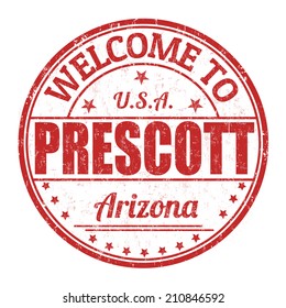 Welcome to Prescott grunge rubber stamp on white background, vector illustration