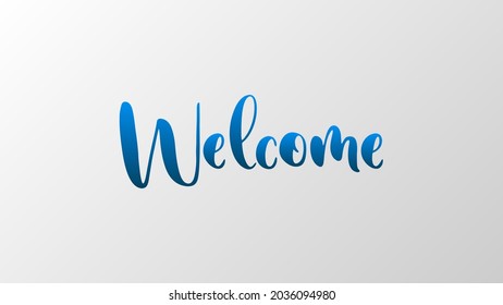 Welcome print. Black lettering on a yellow background. Easy editable vector isolated illustration. 
