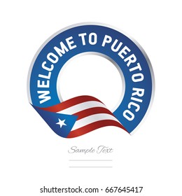 Bienvenidos al icono del logo de la etiqueta azul de Puerto Rico