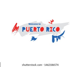 Welcome to Puerto Rico. Name country template design for greeting card, banner, poster.