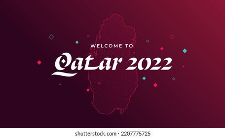 Willkommen auf dem Banner von Qatar 2022. Vektorgrafik