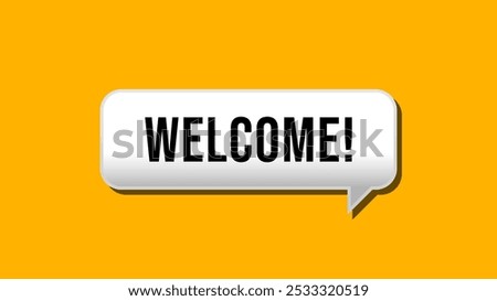 Welcome quote box frame. Vector illustration. Texting quote blank template box.
