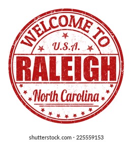 Welcome to Raleigh grunge rubber stamp on white background, vector illustration