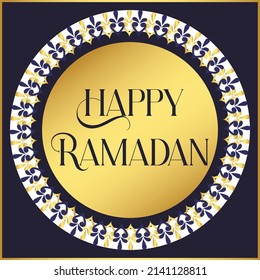 Welcome Ramadan card series, with shining motif on a dark background.