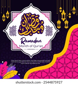 Welcome Ramadan Editable Template vector illustration