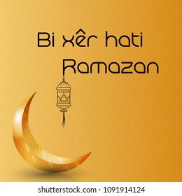 "Welcome Ramadan" greeting background islamic symbol crescent pattern