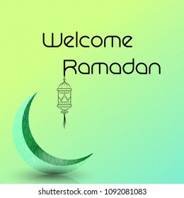 Welcome Ramadan greeting background islamic symbol crescent pattern
