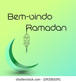 Welcome Ramadan greeting background islamic symbol crescent pattern