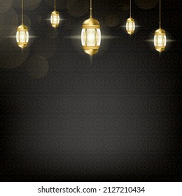 Welcome to ramadan kareem arabic islamic element background with lantern	