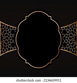 Welcome to Ramadan Kareem Arabic Islamic element background with lantern. Luxury gold Muslim decorative ornamental background