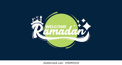 Welcome Ramadan typography for decoration islamic