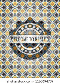 Welcome to Reality arabesque emblem. arabic decoration.