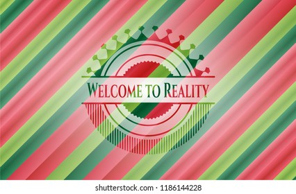 Welcome to Reality christmas badge background.