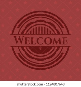 Welcome red emblem. Vintage.