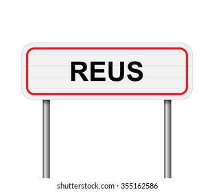 Welcome to Reus, Spain road sign vector