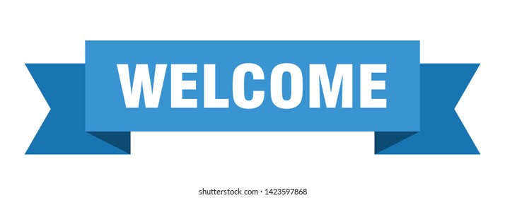 welcome ribbon sticker. welcome sign. welcome banner