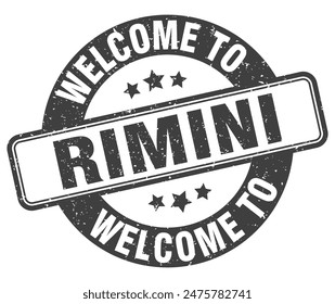 Welcome to Rimini stamp. Rimini round sign isolated on white background