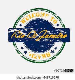 welcome to Rio De Janeiro stamp.