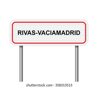 Welcome to Rivas-Vaciamadrid Spain road sign vector