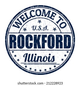 Welcome to Rockford grunge rubber stamp on white background, vector illustration