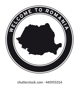 Welcome to Romania vector logo sticker button