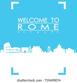 Welcome to Rome Skyline City Flyer Design Vector art.