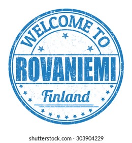 Welcome to Rovaniemi grunge rubber stamp on white background, vector illustration