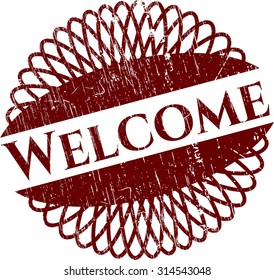 Welcome rubber grunge stamp