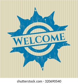 Welcome rubber grunge texture stamp