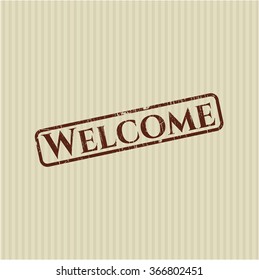 Welcome rubber grunge texture stamp