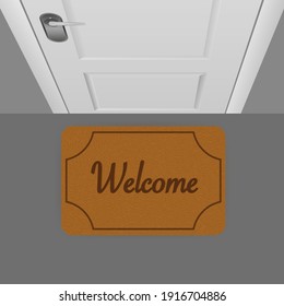 Welcome rug, great design for any purposes. Cartoon icon. Vector, isolated. Vector sign. Welcome home.