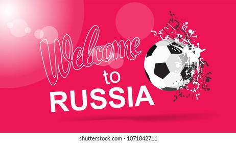 Welcome to Russia flat style logo. Vector illustration in flat style.