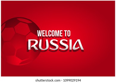 Welcome to Russia with red Background for greeting banner, card, etc. Russia background Vector Illustration