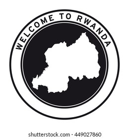 Welcome to Rwanda vector logo sticker button