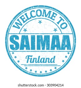 Welcome to Saimaa grunge rubber stamp on white background, vector illustration