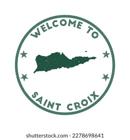 Welcome to Saint Croix stamp. Grunge island round stamp with texture in Turquoise Tortoise color theme. Vintage style geometric Saint Croix seal. Amazing vector illustration.