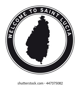 Welcome to Saint Lucia vector logo sticker button