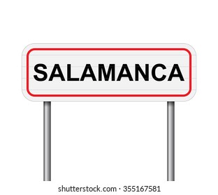 Welcome to Salamanca, Spain road sign vector