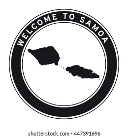 Welcome to Samoa vector logo sticker button