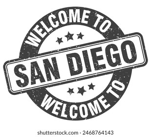 Welcome to San Diego stamp. San Diego round sign isolated on white background