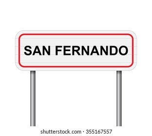 Welcome to San Fernando, Spain road sign vector