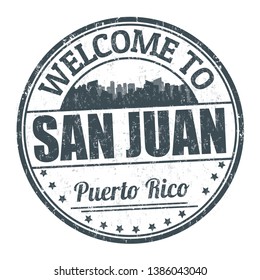 Welcome to San Juan sign or stamp on white background, vector illustration