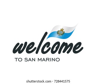 Welcome to San Marino flag sign logo icon