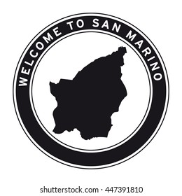 Welcome to San Marino vector logo sticker button
