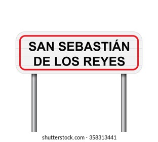 Welcome to San Sebastian de los Reyes Spain road sign vector