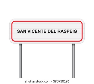 Welcome to San Vicente del Raspeig Spain road sign vector