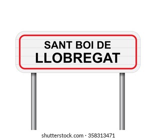 Welcome to Sant Boi de Llobregat Spain road sign vector