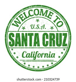 Welcome to Santa Cruz grunge rubber stamp on white background, vector illustration