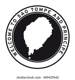 Welcome to Sao Tompe and Principe vector logo sticker button